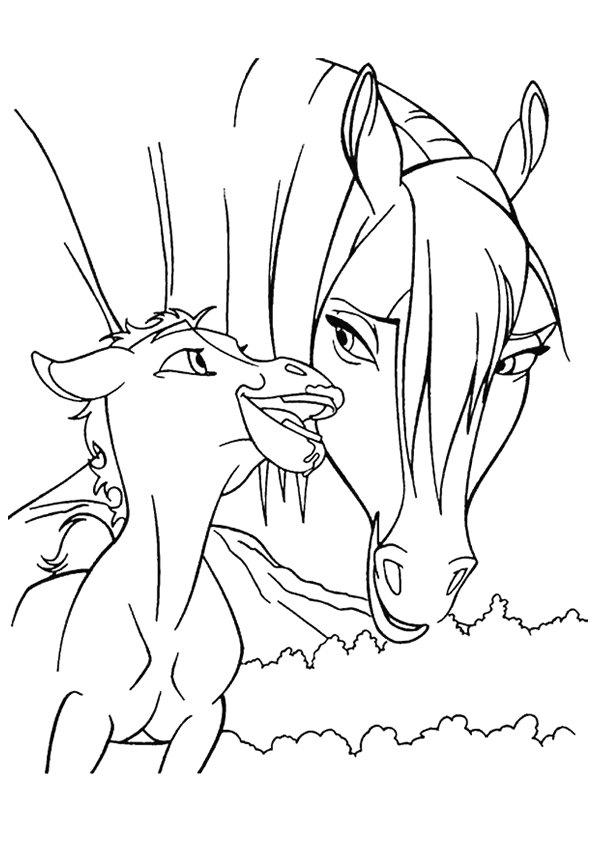 coloriage la maman et son poulain